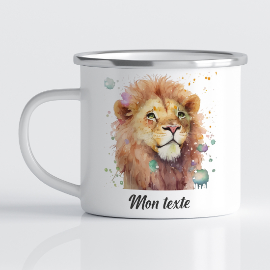 Personalized Enamel Mug for Kids - Lion