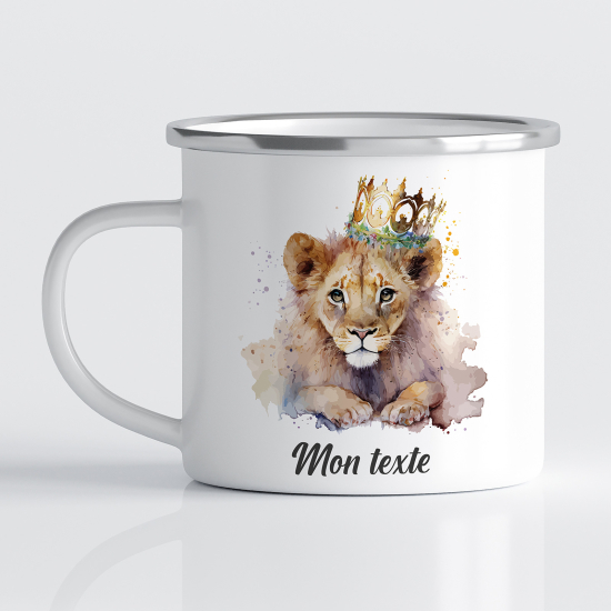 Personalized Enamel Mug for Kids - Lion