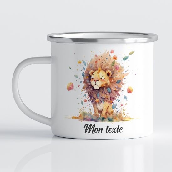 Personalized Enamel Mug for Kids - Lion