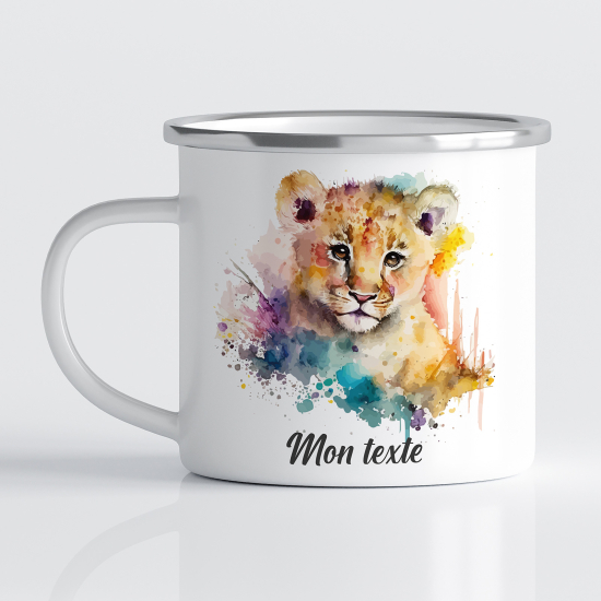 Personalized Enamel Mug for Kids - Lion