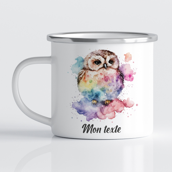 Personalized Enamel Mug for Kids - Owl