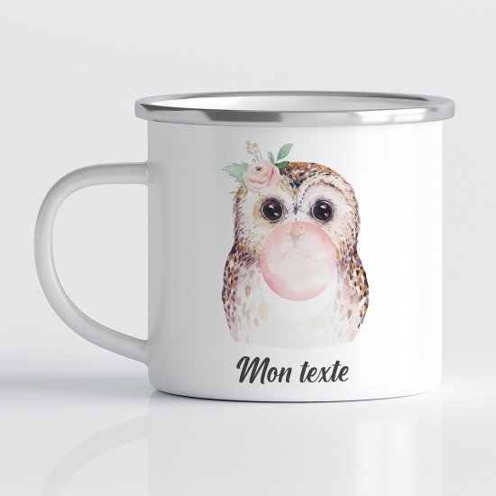 Personalized Enamel Mug for Kids - Owl