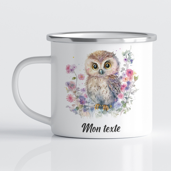 Personalized Enamel Mug for Kids - Owl