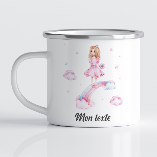 Personalized Enamel Mug for Kids - Princess