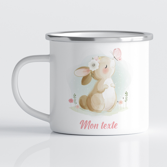 Personalized Enamel Mug for Kids - Rabbit