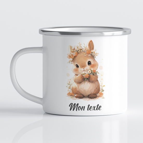 Personalized Enamel Mug for Kids - Rabbit