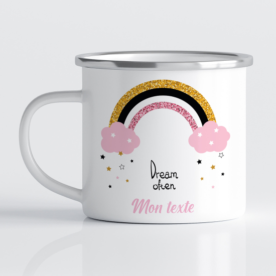 Personalized Enamel Mug for Kids - Rainbow