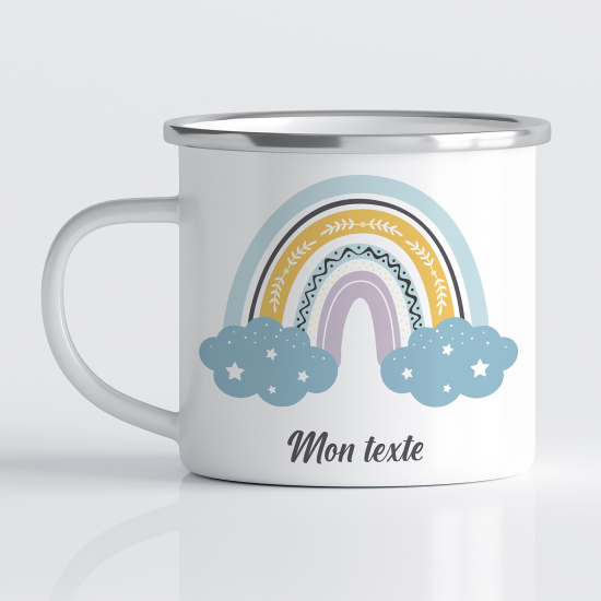 Personalized Enamel Mug for Kids - Rainbow