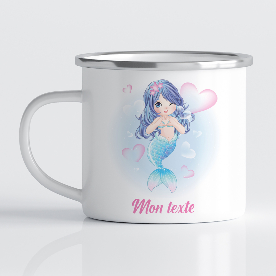 Personalized Enamel Mug for Kids - Siren Heart