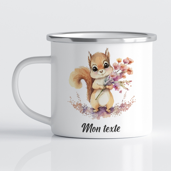 Personalized Enamel Mug for Kids - Squirrel