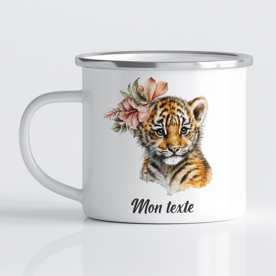 Personalized Enamel Mug for Kids - Tiger