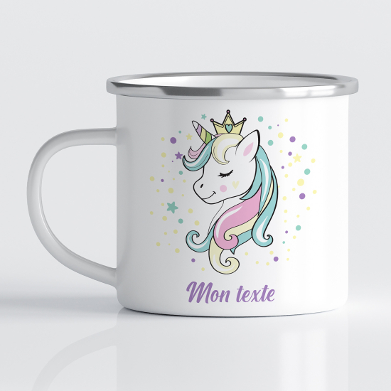 Personalized Enamel Mug for Kids - Unicorn