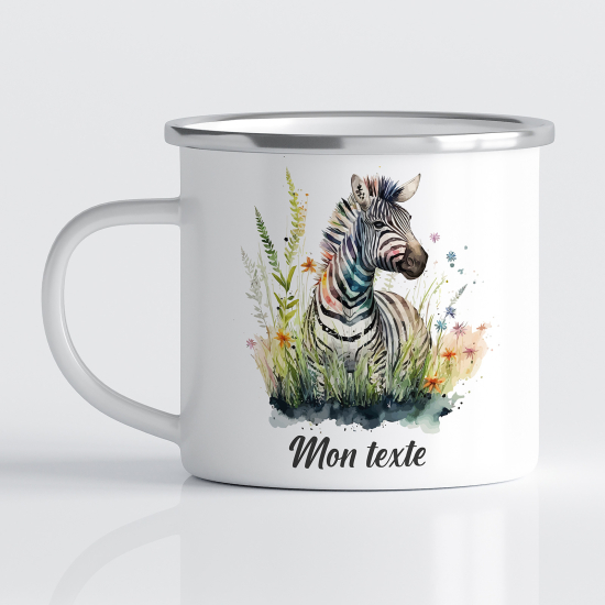 Personalized Enamel Mug for Kids - Zebra