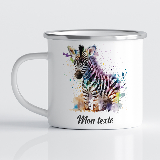 Personalized Enamel Mug for Kids - Zebra