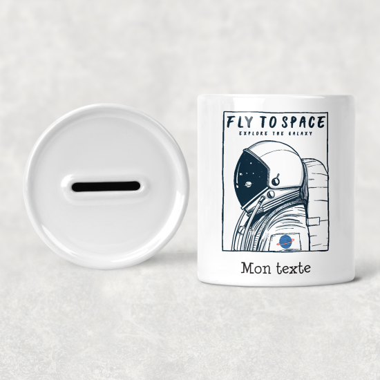 Personalized Kids / Children's Piggy Bank - Fly to Space