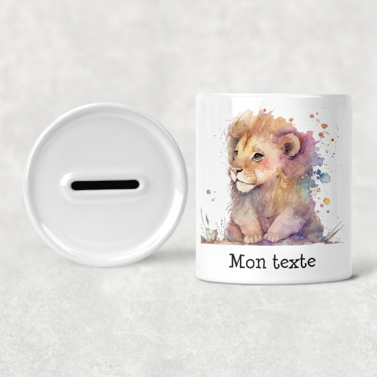 Personalized Kids / Children's Piggy Bank - Lion cub