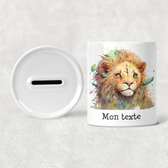 Personalized Kids / Children's Piggy Bank - Lion cub