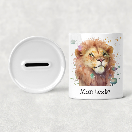 Personalized Kids / Children's Piggy Bank - Lion cub