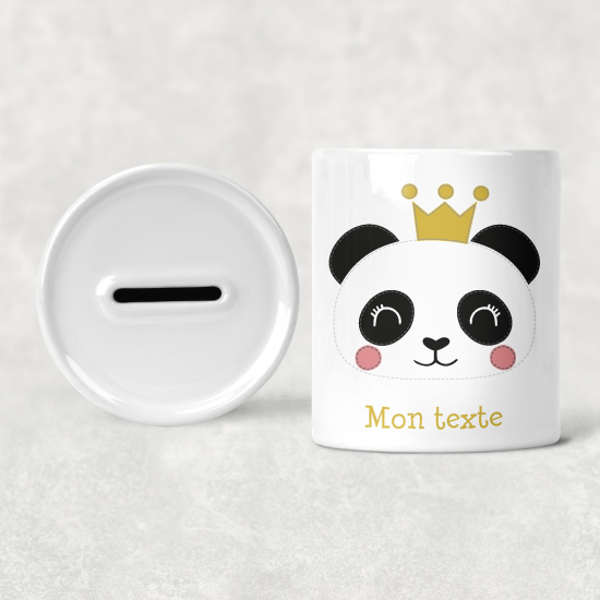 Personalized Kids / Children's Piggy Bank - Princess Panda