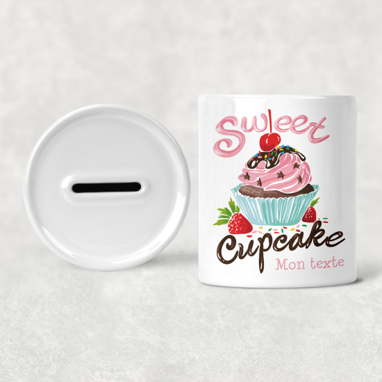 Personalized Kids / Children's Piggy Bank - Sweet Cupcake