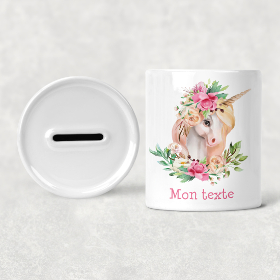 Personalized Kids / Children's Piggy Bank - Unicorn