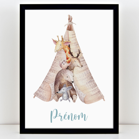 Personalized Kids Poster - Animal tipi