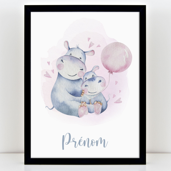 Personalized Kids Poster - Hippopotamuses