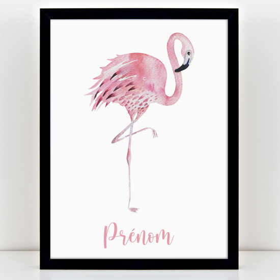 Personalized Kids Poster - Pink flamingo