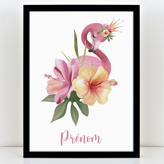 Personalized Kids Poster - Pink flamingo