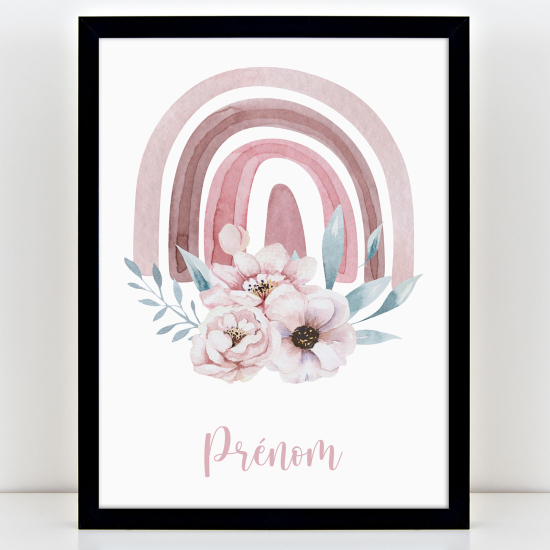 Personalized Kids Poster - Rainbow flower