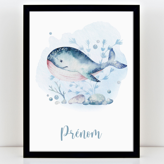 Personalized Kids Poster - Whale