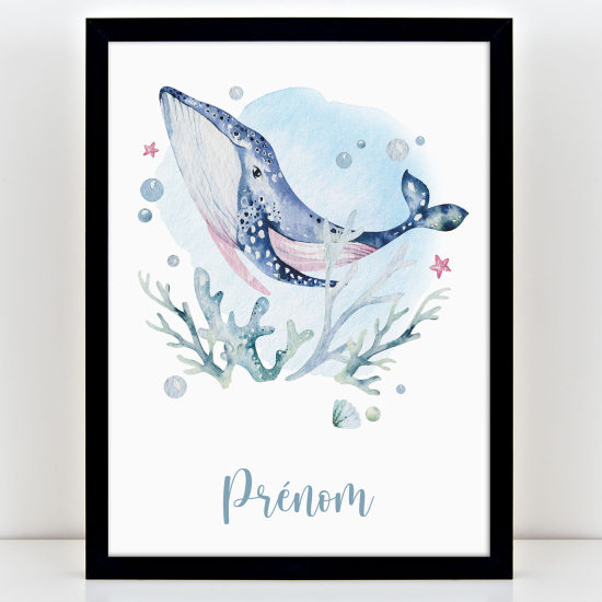 Personalized Kids Poster - Whale