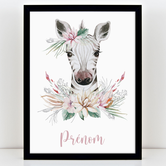 Personalized Kids Poster - Zebra