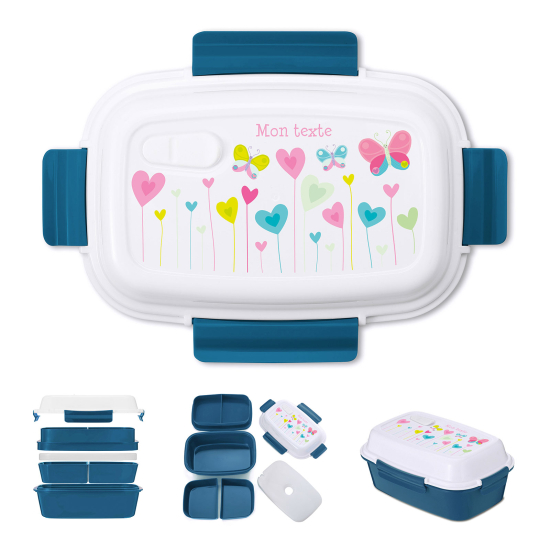 Personalized Lunch box for kids - Butterfly flowers