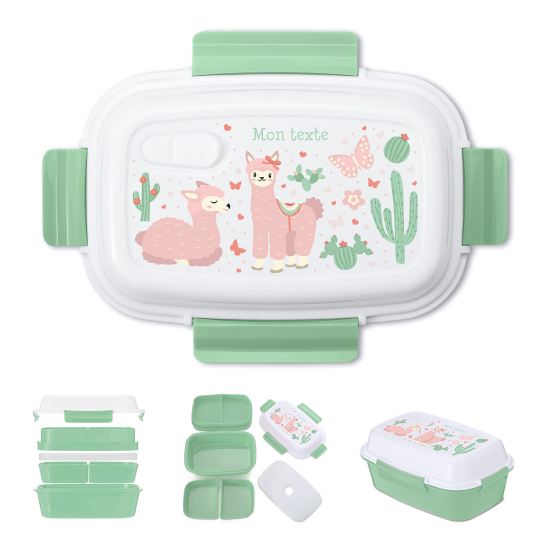 Personalized Lunch box for kids - Llamas