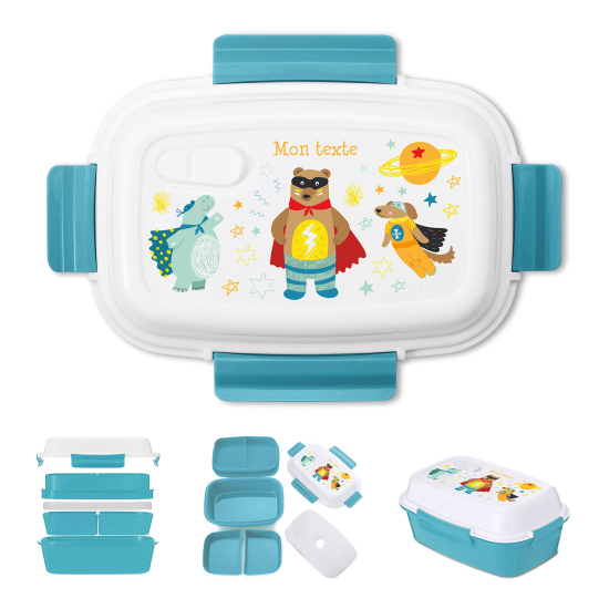 Personalized Lunch box for kids - Superhero Bear