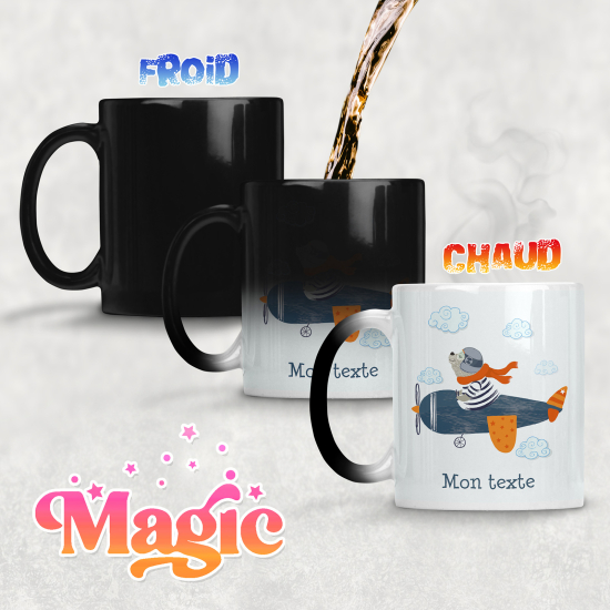 Personalized Magic Mug - Bear Airplane