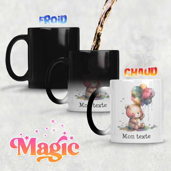 Personalized Magic Mug - Bear balloons