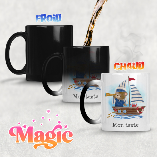 Personalized Magic Mug - Bear boat