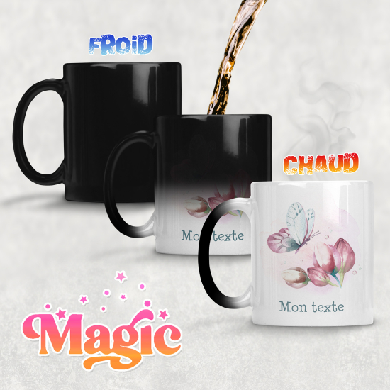 Personalized Magic Mug - Butterfly Flowers