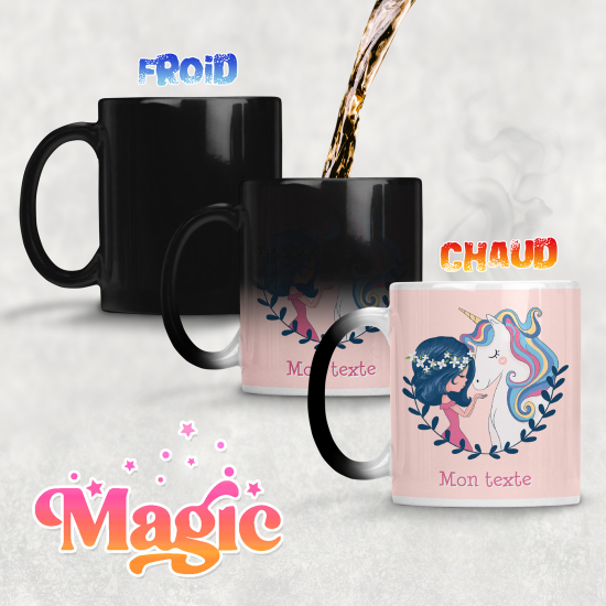 Personalized Magic Mug - Girl and Unicorn