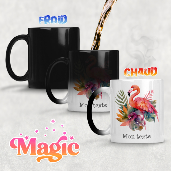 Personalized Magic Mug - Tropical Pink Flamingo