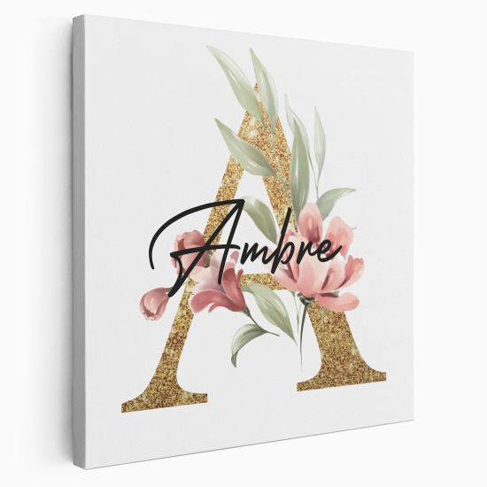 Personalized Monogram canvas print - Letter A