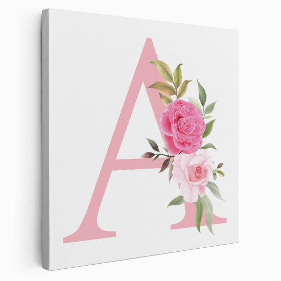 Personalized Monogram canvas print - Letter A