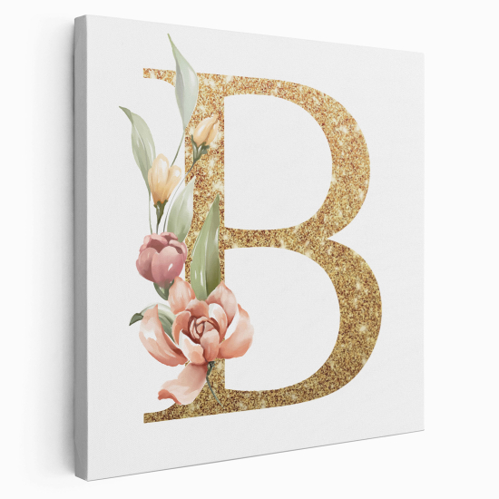 Personalized Monogram canvas print - Letter B