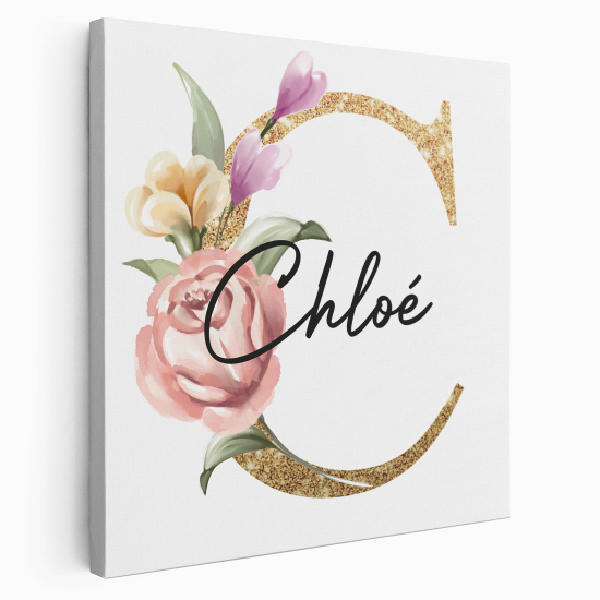 Personalized Monogram canvas print - Letter C