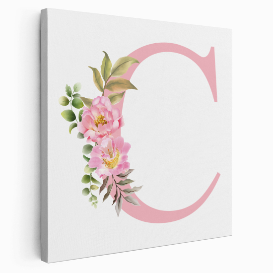 Personalized Monogram canvas print - Letter C