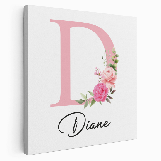 Personalized Monogram canvas print - Letter D