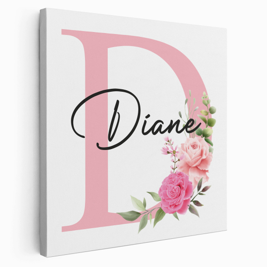 Personalized Monogram canvas print - Letter D