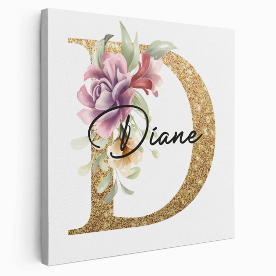 Personalized Monogram canvas print - Letter D